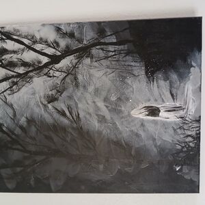 Abstract Black and White Canvas Art